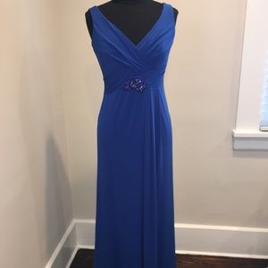 DAVID MEISTER Royal Blue Formal Gown with Bead Detail 💎